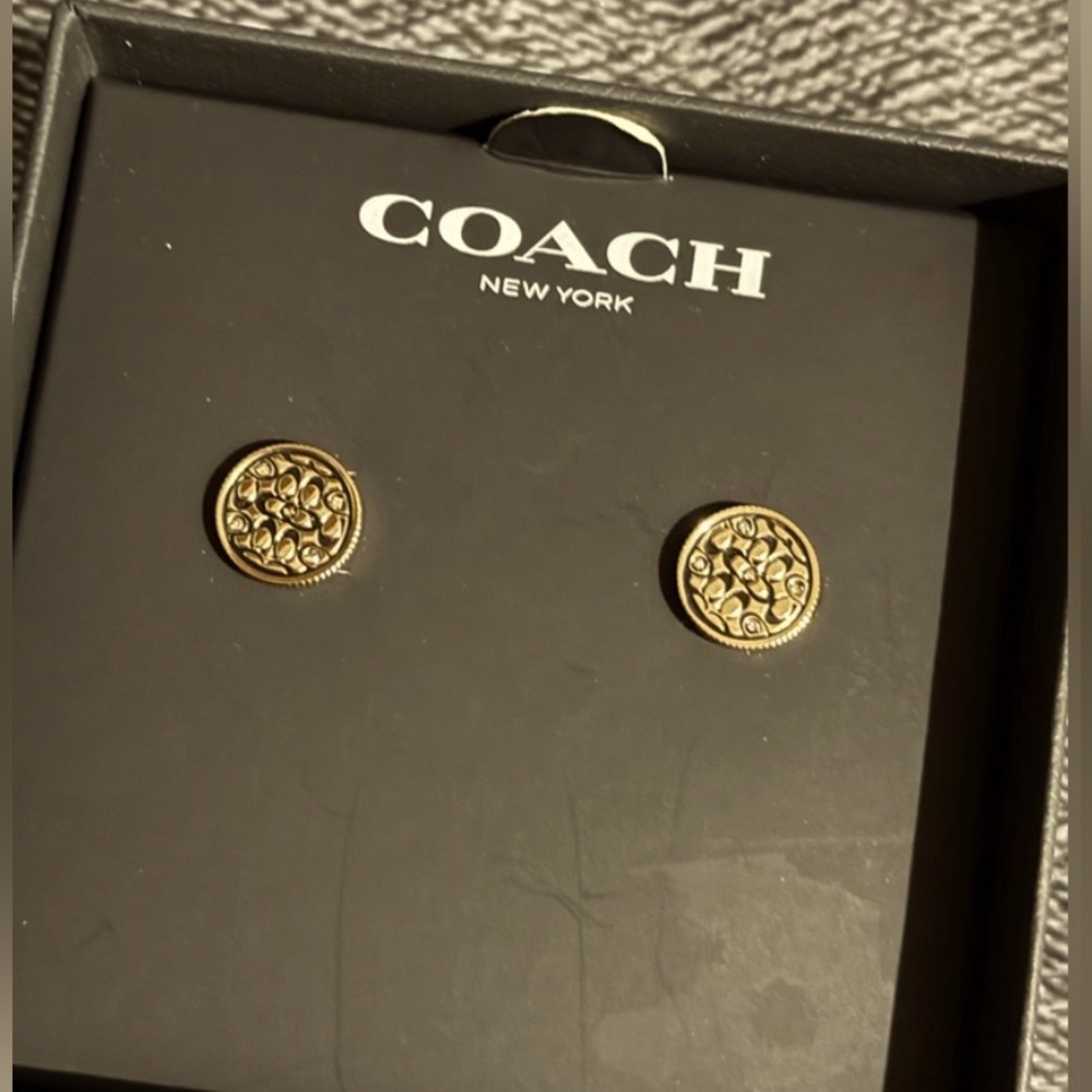 Coach Gild luxury earrings NIB never worn.